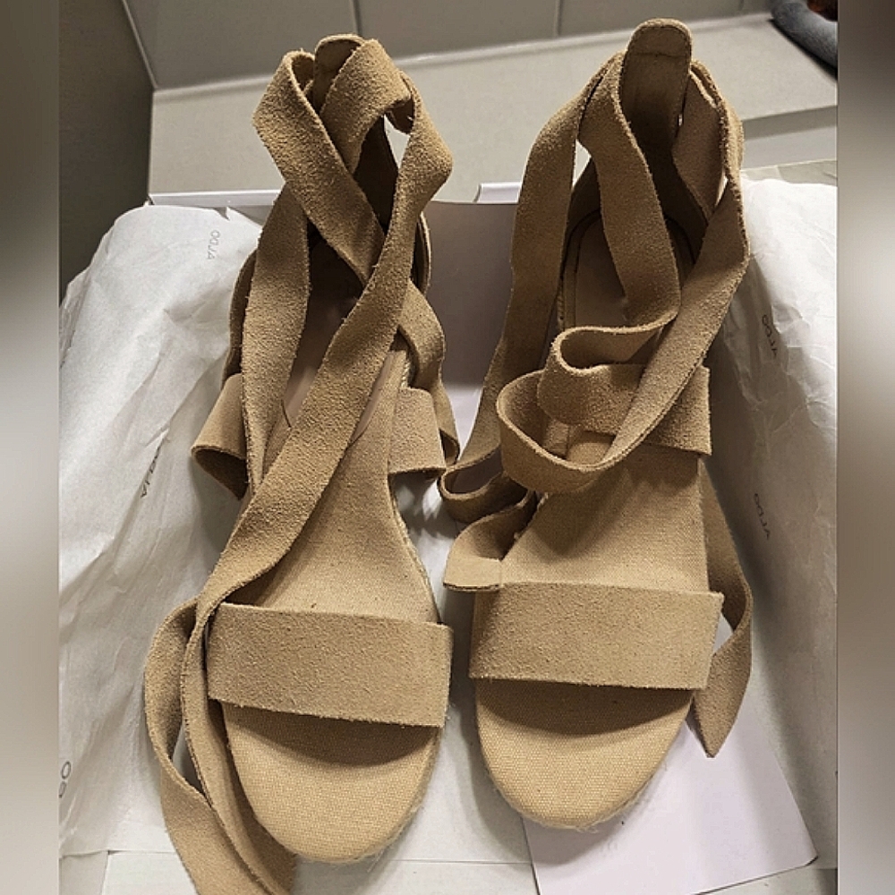 Aldo Sandals - Wedge Suede Tieback